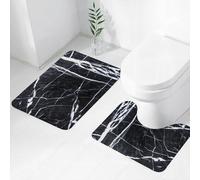FEHWI Lot de 2 Tapis de Salle de Bain pour la Salle de Bain - Antidérapants et lavables - pour Douche, Baignoire,Marbre,Grunge Pierre précieuse Naturelle Nostalgique Marbrure Architecture Culture De