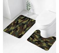 FEHWI Lot de 2 Tapis de Salle de Bain pour la Salle de Bain - Antidérapants et lavables - pour Douche, Baignoire,Fond d'écran vectoriel continu. Illustration vectorielle de Motif Camouflage Tendance