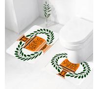 FEHWI Lot de 2 Tapis de Salle de Bain pour la Salle de Bain - Antidérapants et lavables - pour Douche, Baignoire,Symbole de Paix et de Victoire, Vase et Laurier du Patrimoine culturel Grec, Vase GRE