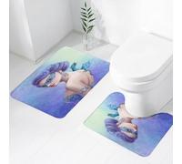 FEHWI Lot de 2 Tapis de Salle de Bain pour la Salle de Bain - Antidérapants et lavables - pour Douche, Baignoire,Hiver, Fantastique Reine des neiges masquée avec Illustration Artistique