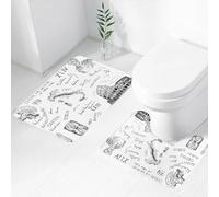 FEHWI Lot de 2 Tapis de Salle de Bain pour la Salle de Bain - Antidérapants et lavables - pour Douche, Baignoire,l'art du Graffiti Romain, Une Compilation Artistique de peintures à thème Romain, y c