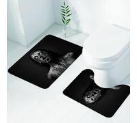 FEHWI Lot de 2 Tapis de Salle de Bain pour la Salle de Bain - Antidérapants et lavables - pour Douche, Baignoire,Zombie, cri inhabituel, Monstre, Femme, Yeux vides, regardant vers Le Haut, Image d'h