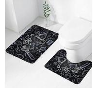 FEHWI Lot de 2 Tapis de Salle de Bain pour la Salle de Bain - Antidérapants et lavables - pour Douche, Baignoire,Modèle sans Couture de Croquis de Laboratoire de Sciences Scolaires sur Tableau Noir