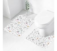 FEHWI Lot de 2 Tapis de Salle de Bain pour la Salle de Bain - Antidérapants et lavables - pour Douche, Baignoire,Modèle sans Couture de Physique et de Science avec des éléments de Croquis. Illustrat