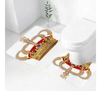FEHWI Lot de 2 Tapis de Salle de Bain pour la Salle de Bain - Antidérapants et lavables - pour Douche, Baignoire,Roi, Couronne Royale avec Image Semblable à Une Pierre précieuse, Symbole de l'imprim