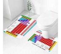 FEHWI Lot de 2 Tapis de Salle de Bain pour la Salle de Bain - Antidérapants et lavables - pour Douche, Baignoire,Tableau périodique, Sciences éducatives pour Enfants, Chimie