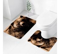 FEHWI Lot de 2 Tapis de Salle de Bain pour la Salle de Bain - Antidérapants et lavables - pour Douche, Baignoire,Le Grizzly ou l'ours Brun d'Amérique du Nord est Une sous-espèce d'ours Brun Qui VIT