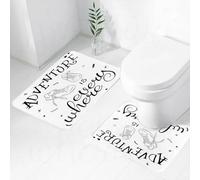FEHWI Lot de 2 Tapis de Salle de Bain pour la Salle de Bain - Antidérapants et lavables - pour Douche, Baignoire,Les Baskets et l'esprit d'aventure sont Partout où Vous Allez