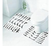 FEHWI Lot de 2 Tapis de Salle de Bain pour la Salle de Bain - Antidérapants et lavables - pour Douche, Baignoire,Guerre, fusils mitrailleurs, Figurines de Puissance taire