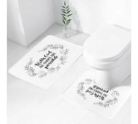FEHWI Lot de 2 Tapis de Salle de Bain pour la Salle de Bain - Antidérapants et lavables - pour Douche, Baignoire,Affiche Religieuse vectorielle dessinée à la Main - avec Dieu, Tout est Possible. Ill