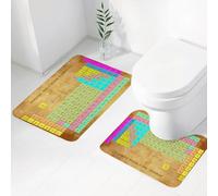 FEHWI Lot de 2 Tapis de Salle de Bain pour la Salle de Bain - Antidérapants et lavables - pour Douche, Baignoire,Tableau périodique, éléments Chimiques, Geek, Amoureux des Sciences, Vin