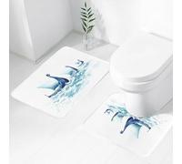 FEHWI Lot de 2 Tapis de Salle de Bain pour la Salle de Bain - Antidérapants et lavables - pour Douche, Baignoire,Viking, Portrait de drakkars Vikings dans des navires de mer en Bois Brut