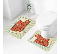 FEHWI Lot de 2 Tapis de Salle de Bain pour la Salle de Bain - Antidérapants et lavables - pour Douche, Baignoire,Citation, Message de Bulle de Dialogue de Style Pop Art Tout Le Monde Peut être Un hé