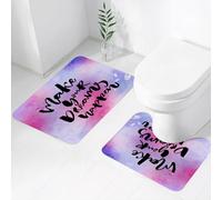 FEHWI Lot de 2 Tapis de Salle de Bain pour la Salle de Bain - Antidérapants et lavables - pour Douche, Baignoire,Citation, Laissez Vos rêves se réaliser - Proverbes motivants sur la réalisation des