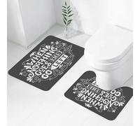 FEHWI Lot de 2 Tapis de Salle de Bain pour la Salle de Bain - Antidérapants et lavables - pour Douche, Baignoire,Citation, Message inspirant Quand Rien ne va Bien