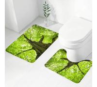 FEHWI Lot de 2 Tapis de Salle de Bain pour la Salle de Bain - Antidérapants et lavables - pour Douche, Baignoire,Tree Green Farm, Ancien Grand Arbre majestueux, Environnement de Campagne, Parc natio