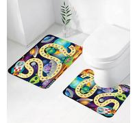 FEHWI Lot de 2 Tapis de Salle de Bain pour la Salle de Bain - Antidérapants et lavables - pour Douche, Baignoire,Jeu de société Space Odyssey, Images de Jeux de société sur Le thème des vaisseaux SP