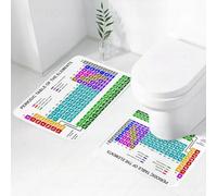 FEHWI Lot de 2 Tapis de Salle de Bain pour la Salle de Bain - Antidérapants et lavables - pour Douche, Baignoire,Tableau périodique, œuvre pédagogique pour Les Sciences en Classe