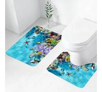 FEHWI Lot de 2 Tapis de Salle de Bain pour la Salle de Bain - Antidérapants et lavables - pour Douche, Baignoire,Un Monde sous-Marin Merveilleux et Magnifique avec des coraux et des Poissons Tropica