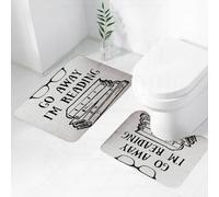 FEHWI Lot de 2 Tapis de Salle de Bain pour la Salle de Bain - Antidérapants et lavables - pour Douche, Baignoire,s'il Vous plaît, partez, Je lis, Logo, Signe, Citations inspirantes et sition typogra