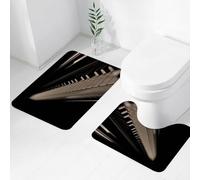 FEHWI Lot de 2 Tapis de Salle de Bain pour la Salle de Bain - Antidérapants et lavables - pour Douche, Baignoire,Piano, Clavier de Piano en Gros Plan, Laisse entrevoir des possibilités infinies de m