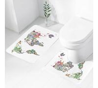 FEHWI Lot de 2 Tapis de Salle de Bain pour la Salle de Bain - Antidérapants et lavables - pour Douche, Baignoire,Divers Billets de Banque du Monde illustrant l'économie Mondiale sous la Forme du Mon