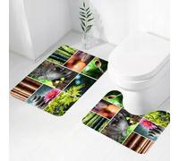 FEHWI Lot de 2 Tapis de Salle de Bain pour la Salle de Bain - Antidérapants et lavables - pour Douche, Baignoire,Éléments Zen de tranquillité et de spiritualité, pensée de Paix, Symbole de Paix, ima