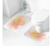 FEHWI Lot de 2 Tapis de Salle de Bain pour la Salle de Bain - Antidérapants et lavables - pour Douche, Baignoire,Géométrie sacrée, arrière-Plan Abstrait. Alchimie, Religion, philosophie, spiritualit