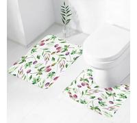 FEHWI Lot de 2 Tapis de Salle de Bain pour la Salle de Bain - Antidérapants et lavables - pour Douche, Baignoire,Motif Baies à l'aquarelle -Malin, mûre, Raisin,