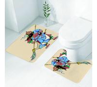FEHWI Lot de 2 Tapis de Salle de Bain pour la Salle de Bain - Antidérapants et lavables - pour Douche, Baignoire,Illustration vibrante d'une Figure Mythique de l'histoire Chinoise, vêtue d'une Robe