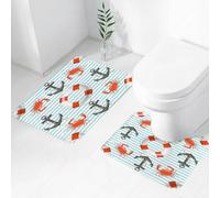 FEHWI Lot de 2 Tapis de Salle de Bain pour la Salle de Bain - Antidérapants et lavables - pour Douche, Baignoire,Impression d'art Graphique de diverses Gouttes de Pluie Fortes, Grandes et Petites, r