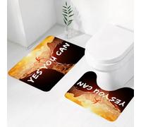 FEHWI Lot de 2 Tapis de Salle de Bain pour la Salle de Bain - Antidérapants et lavables - pour Douche, Baignoire,Oui, Vous Pouvez, Citations inspirantes et motivantes sur Le thème de l'escalade et d
