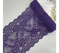 FEIAOPE Procédé de Couture DIY, décoration de décorations, Tissu brodé en Dentelle Vintage, 10 mètres, 15 cm, for vêtements, Accessoires, Mariage(Deep Purple)