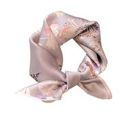 FEIBOON Écharpe en soie de mûrier 53,3 cm - Petite écharpe carrée pour cheveux - Bandana - Foulard pour femme, Violet élégant., 53 cm