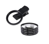 FEICHAO Clip d'objectif d'appareil photo de téléphone avec filetage métallique 52 mm UV CPL ND Star Filtre Clip (avec kit macro gros plan, trou rond)