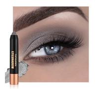 FeiCuiYun Palette de fard à paupières monochrome crème pailletée | Crayon 2 en 1 pour femme | Imperméable, végétalien et sans cruauté envers les animaux | Sombras Para Ojos | 07 Shimmer Somke Grey