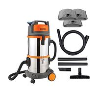 Feider Aspirateur Spécial Plâtre 1400 W, Cuve INOX 28 L, Aspiration 16 Kpa, Débit 33 L/s, Système de Filtration à Eau, Fonction Synchronisation, Brosse et Suceur, sur Roues FAP1430