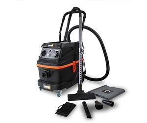 FEIDER - Aspirateur spécial plâtre - Eau et poussière 1600 W 30 L - Fonction synchronisation électrique - Flexible d'aspiration 2.5 m - Tube télescopique métal - Filtre HEPA - FAP1630