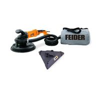 FEIDER FPEP1200CPC Ponceuse Rotative Multi-Matériaux 1200W - Outil de Polissage pour Plâtre & Cloisons Sèches - 12 Triangles Abrasifs, Aspirateur et Sac de Récupération de Poussière Intégrés