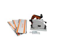 FEIDER Scie Plongeante 1400 W 165 mm, 6 Vitesses, Lame 48 Dents, Rails Aluminium 50 cm, Poignée Soft Grip, Profondeur de Coupe Max 54 mm, Démarrage Progressif - FS1612-1