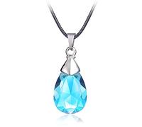 FEIDIAO Anime SAO Sword Art Online Collier en métal Pendentif en Cristal Bleu Coeur de Yui Cosplay Accessoires Bijoux SAO Porte-clés (Necklace)