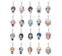 FEIDIAO Sekai Porte-clés Mignon Rui Acrylique Clé pendentif Projet Jeu Colorful Stage Chibi Figure Porte-clés Sac Décor Accessoires 20pcs