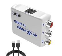 FeiEVER Convertisseur RCA AV vers HDMI | Convertisseur S Vidéo vers HDMI | Adaptateur Audio Vidéo Composite CVBS | Prend en charge PAL/NTSC | pour magnétoscope/VHS/Xbox/PS1/PS2/STB/N64/SS/TV/PC