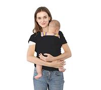 FEIFAN Porte-BéBé en Coton Naturel, éCharpe De Portage, éLéGant Et Comfortable,T-Shirt de Portage et d'allaitement chrysalide,Noir