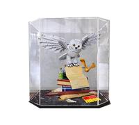 FEIFANBOYANG Vitrine en acrylique transparent pour Lego 76391 modèle hibou anti-poussière (49,8 x 49,9 x 49,8 cm (vitrine uniquement) (base noire exagonale)