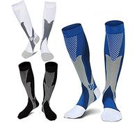 3 Paires Chaussettes de Contention Homme et Femme, Bas de Contention, Chaussette de Compression pour Le Running Homme, Les Sport, Les Voyages, La Grossesse, Le Tapis de Course