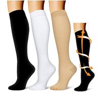 feifanshop Chaussettes de Compression Bas de Contention Homme Bas de Contention Femme Sportive, Cyclisme, Voyage en Avion, Athlétique, Course à Pied, Avion, infirmières 3 Paires