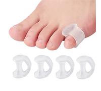 feifanshop Pinky Toe Séparateurs d'orteils en gel pour petits orteils, 4 séparateurs d'orteils, en silicone, pour chevauchement des orteils, frottement, blister, soulager la pression et la douleur des
