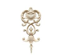 FEIFEIFEI Moulure Decorative Bois sculpté Onlay Floral en Bois décoratif Applique Meubles Fond Mur Miroir décoration Bois Coin Joint Moulure Bois(C-32.5cmX14.5cm)