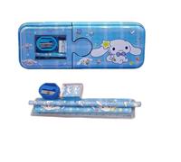 FEIFEI'S BOW Boîte à crayons avec taille-crayon et gomme - Boîte à crayons double couche en métal violet, idéale pour l'école et les cadeaux d'anniversaire, cadeau d'anniversaire pour la fête des
